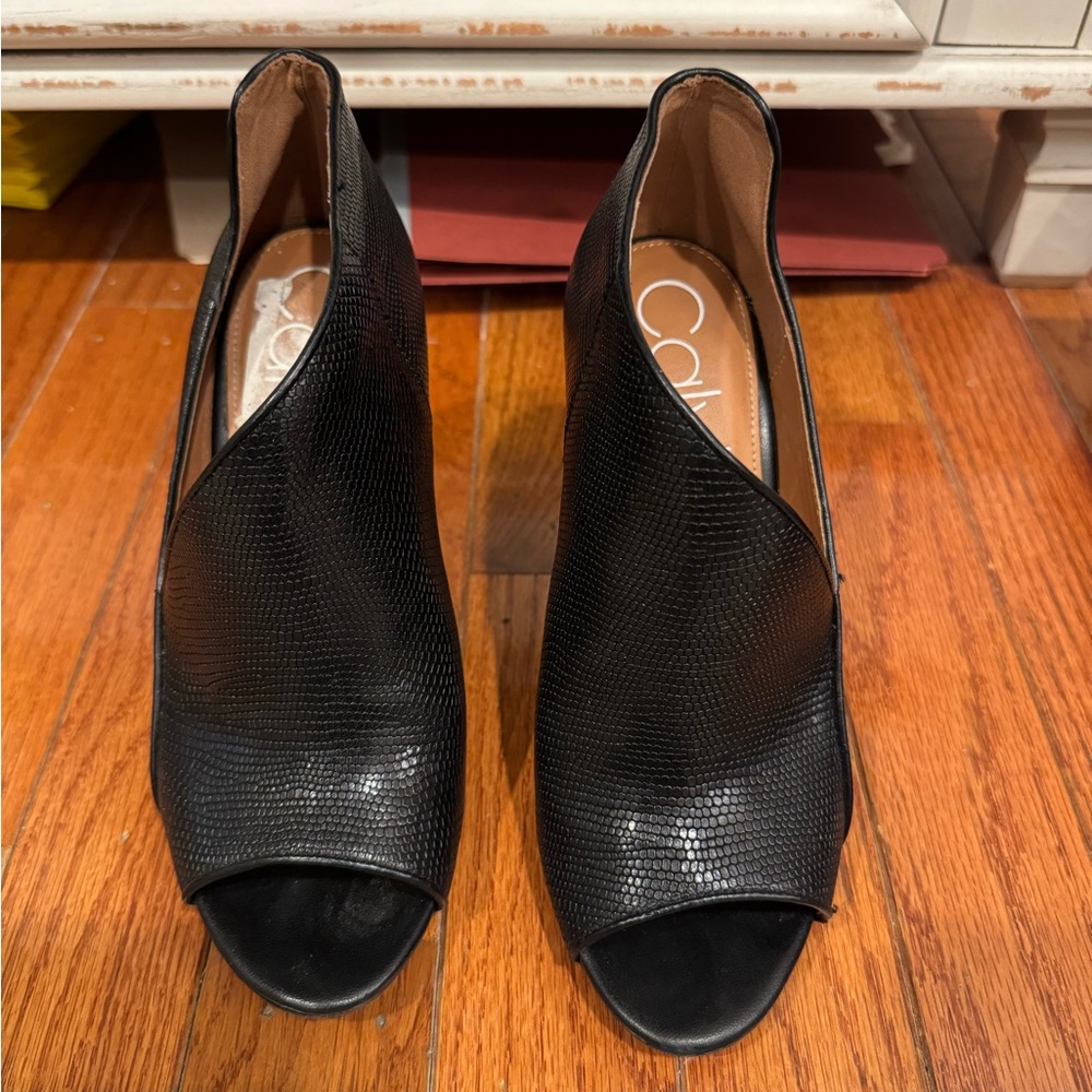 Calvin Klein Black Peep Toe Women's Shoes